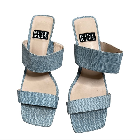 Nine West Churen40 Square Toes Sandals Retro Y2K - Picture 1 of 16